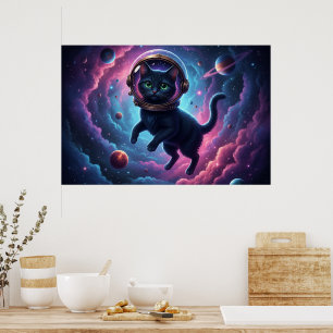 Skurril-Katzen-Wandkunst für Katzenliebhaber Poster