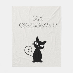Skurril-Launische Schwarze Katze Glitzer-Hallo Sch Fleecedecke
