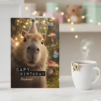 Skurril-lustige Capybara-Geburtstagskarte Karte