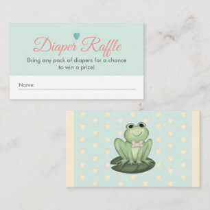 Skurril Mint Frosch-Baby-Shower-Windel-Raffle Begleitkarte