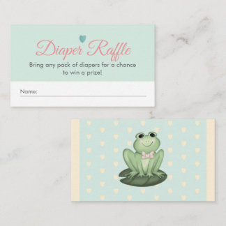 Skurril Mint Frosch-Baby-Shower-Windel-Raffle Begleitkarte