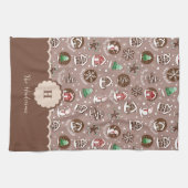 Skurril-monogrammiges Weihnachts-Gingerbread Geschirrtuch (Horizontal)