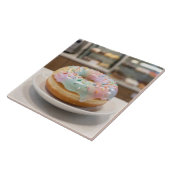 Skurril-pastellfarbene Glasur-Donut   Fliese (Seite)