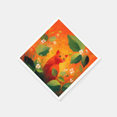 Skurril-Rote-Katz-Blumen-Garten Serviette (Ecke)