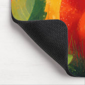 Skurril Roter Katz Blumen Garten Mousepad (Ecke)