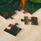 Skurril Roter Katz Blumen Garten Puzzle (Seite)