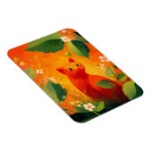 Skurril Roter Katz Wildblumengarten Magnet (Rechte Seite)