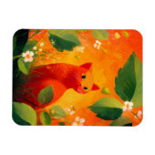 Skurril Roter Katz Wildblumengarten Magnet (Horizontal)