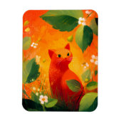 Skurril Roter Katz Wildblumengarten Magnet (Vertikal)