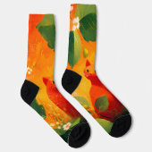 Skurril Roter Katz Wildblumengarten Socken (Rechts)