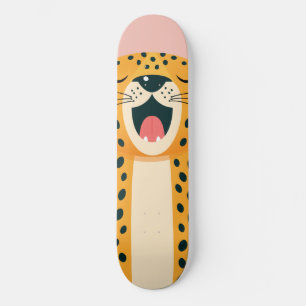 Skurril Safari Tier Gähnender Gepard Cartoon Skateboard