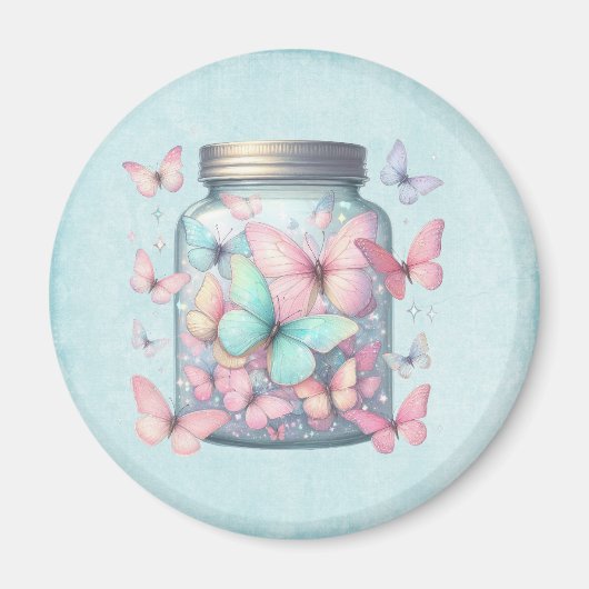 Skurril Schmetterlinge im Glas Magnet (Vorne)
