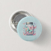 Skurril Schmetterlinge in einem Glas Button (Vorne & Hinten)