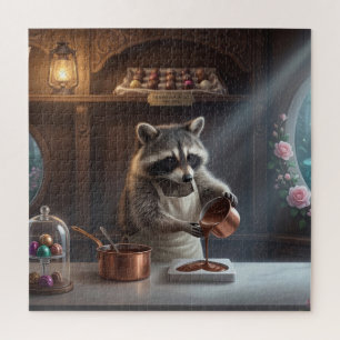 Skurril Schokoladenladen-Diorama mit Waschbär Puzzle