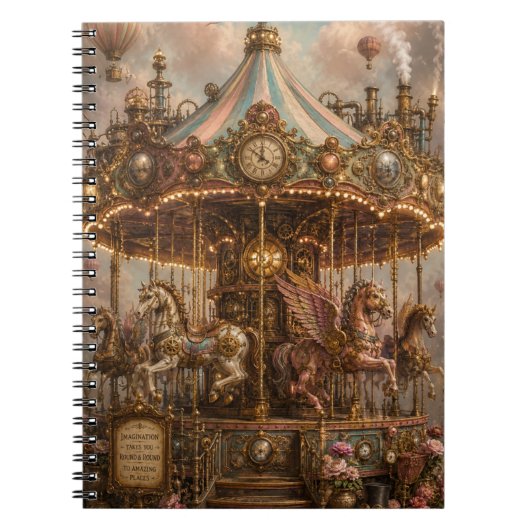 Skurril-Steampunk-Karussell Notizblock (Vorderseite)