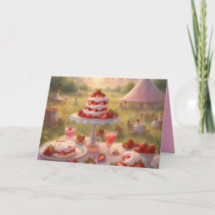 Skurril Strawberry Shortcake Geburtstagspicknick Karte