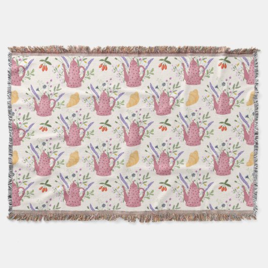 Skurril-Teatime-Doodle-Wurfdecke Decke (Vorderseite)