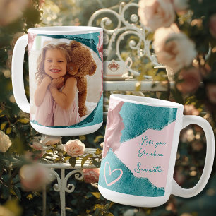 Skurril Türkis & Rosé zerrissenes Papier Erbstück Kaffeetasse