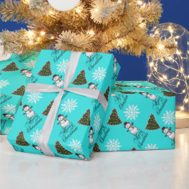 Skurril türkisfarbenes Geschenkpapier