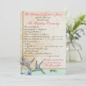 Skurril Vintage-Vogelkäfig-Hochzeitsprogramm Programm (Stehend Vorderseite)