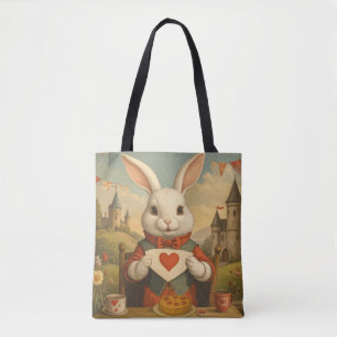 Skurril Weiße Kaninchen-Herzen Verzauberte Wunderw Tasche