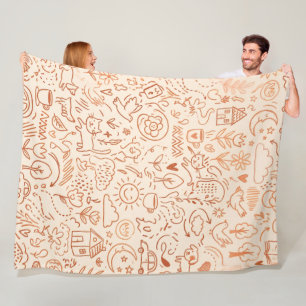 Skurril-Wohnzimmer-Doodle-Muster Fleecedecke