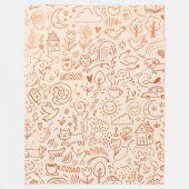 Skurril-Wohnzimmer-Doodle-Muster Fleecedecke (Vorderseite)