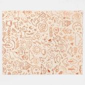 Skurril-Wohnzimmer-Doodle-Muster Fleecedecke (Vorderseite (Horizontal))
