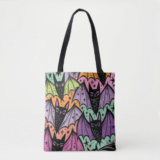 Skurrile abstrakte Fledermäuse Muster Halloween Tasche