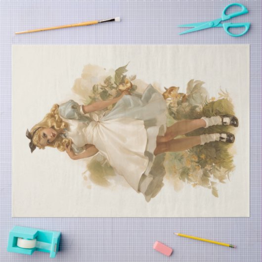 Skurrile Alice Vintage Märchen Seidenpapier (Basteln)