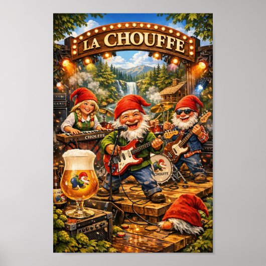 Skurrile belgische Bierband-Bash-Plakat Poster (Vorne)