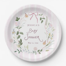 Skurrile blühende florale Babyparty-Papierteller
