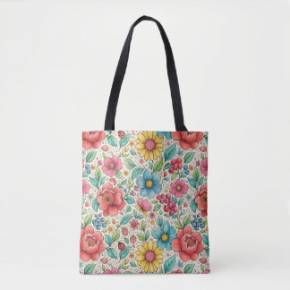Skurrile Blumen Tasche