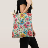 Skurrile Blumen Tasche (Von Nahem)