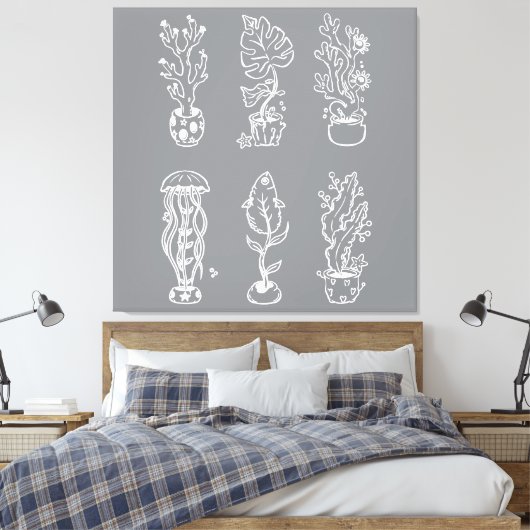 Skurrile Botanik Leinwanddruck (Insitu (Schlafzimmer))