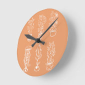 Skurrile Botanik Runde Wanduhr (Winkel)