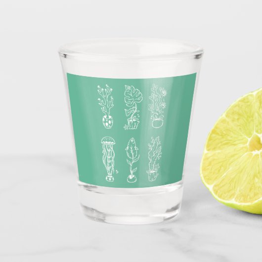 Skurrile Botanik Schnapsglas (Vorderseite)