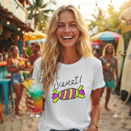 Skurrile Candy-Grafik „Süß!“ T-Shirt