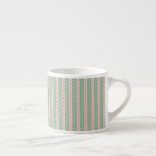 Skurrile Cottagecore-Boho-Weihnachts-Streifenmuste Espressotasse