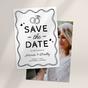 Skurrile Doodle-Hochzeit Save The Date