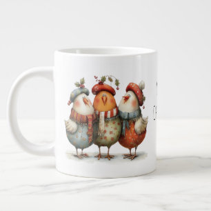 Skurrile drei französische Hühner 12 Tage Weihnach Jumbo-Tasse