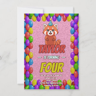 Skurrile Einladung für Erwachsene mit Rotem Panda