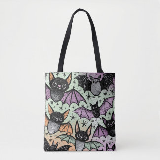 Skurrile Fledermäuse Muster Halloween Tasche