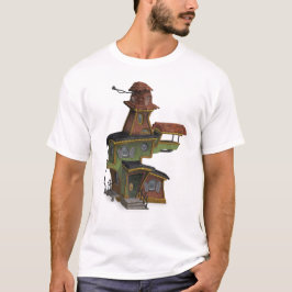 Skurrile Geisterhaus-Illustration T-Shirt