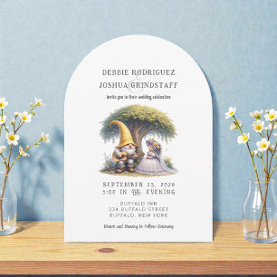 Skurrile Gnome Lustige Hochzeitseinladung  Einladung