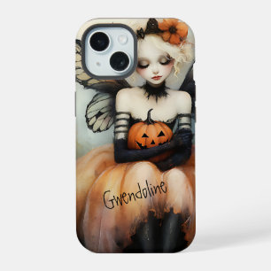 Skurrile Goth-Fee und Kürbis Halloween-Handyhülle iPhone 15 Hülle