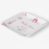 Skurrile handgezeichnete Brautparty mit wunderlich Pappteller (Gewinkelt)