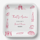 Skurrile handgezeichnete Brautparty mit wunderlich Pappteller (Vorderseite)