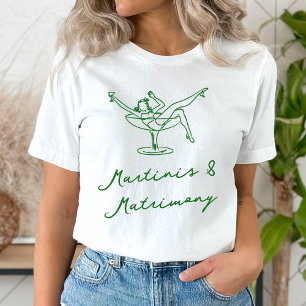 Skurrile handgezeichnete grüne Martinis und Matrim T-Shirt