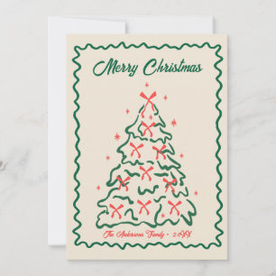 Skurrile handgezeichnete lustige Weihnachtsfotos Feiertagskarte